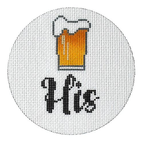 His Beer Ornament Painted Canvas Danji Designs - 1