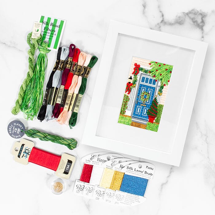 Historic Christmas Blue Door Kit Kits Needlepoint To Go