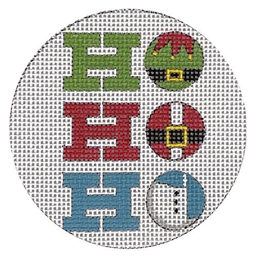 Ho Ho Ho Elf/Santa/Snowman Painted Canvas Alice Peterson Company - 1