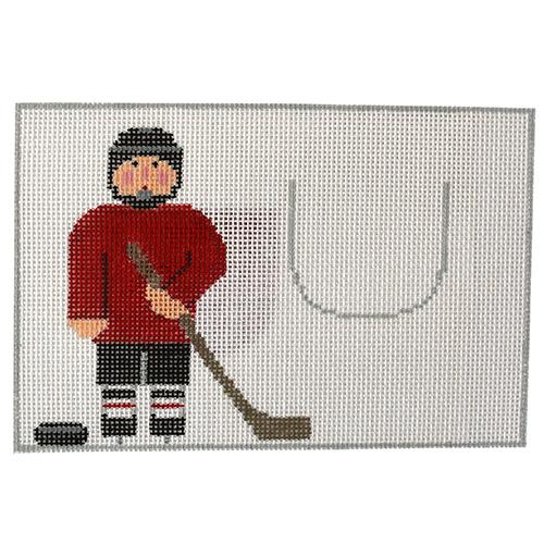 Hockey Tooth Fairy Pillow Painted Canvas Kathy Schenkel Designs - 1