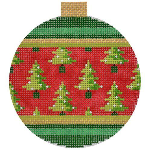 Holiday Baubles Christmas Trees Painted Canvas Kirk & Bradley - 1