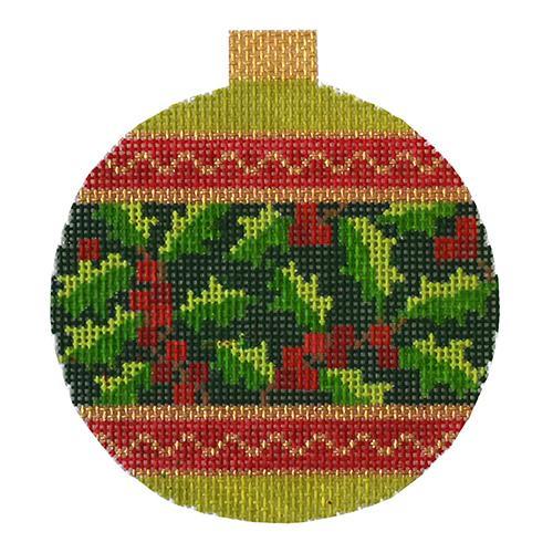 Holiday Baubles Holly Painted Canvas Kirk & Bradley - 1