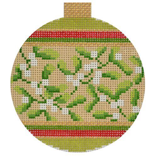 Holiday Baubles Mistletoe Painted Canvas Kirk & Bradley - 1