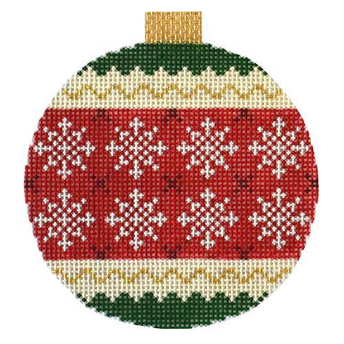 Holiday Baubles Snowflakes Painted Canvas Kirk & Bradley - 1