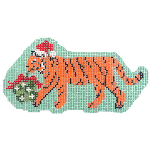 Holiday Tiger Painted Canvas KCN Designers