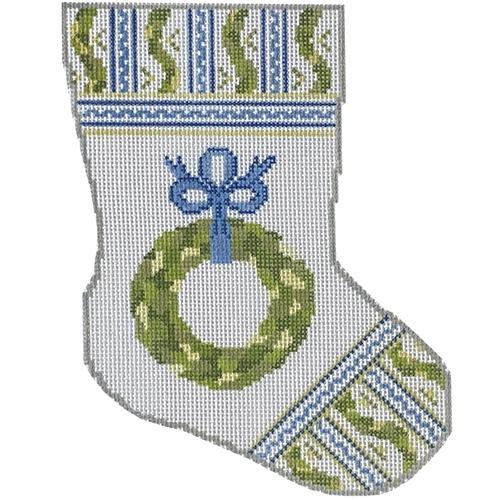 Holiday Trimmings Mini Stocking Painted Canvas KCN Designers - 1