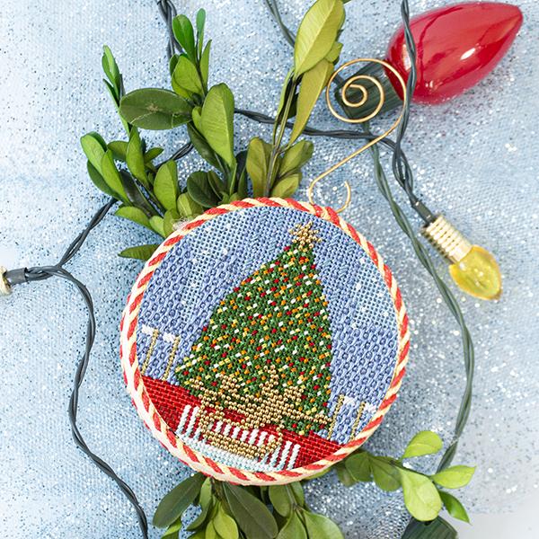 Limited Edition Needlepoint Ornament Kit: Christmas Little Library