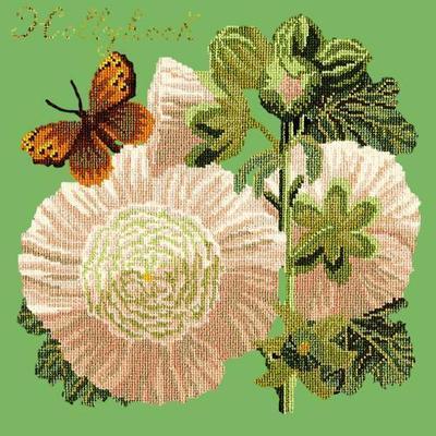 Hollyhock Needlepoint Kit Kits Elizabeth Bradley Design Grass Green