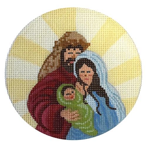 Holy Family Painted Canvas The Plum Stitchery - 1