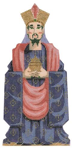 Holy Family Wiseman in Purple Painted Canvas Labors of Love Needlepoint - 1