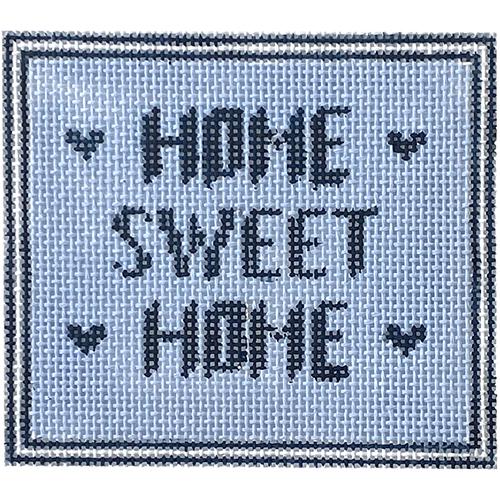 Home Sweet Home on 13 mesh Painted Canvas Alice & Blue
