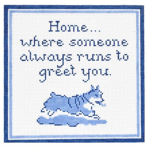 Home...Corgi Painted Canvas The Plum Stitchery - 1