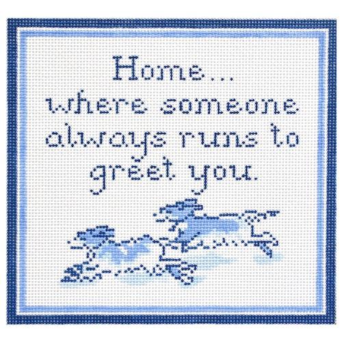 Home...Double Cavalier Painted Canvas The Plum Stitchery - 1