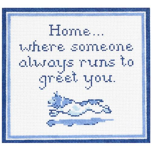Home...Jack Russell Painted Canvas The Plum Stitchery - 1