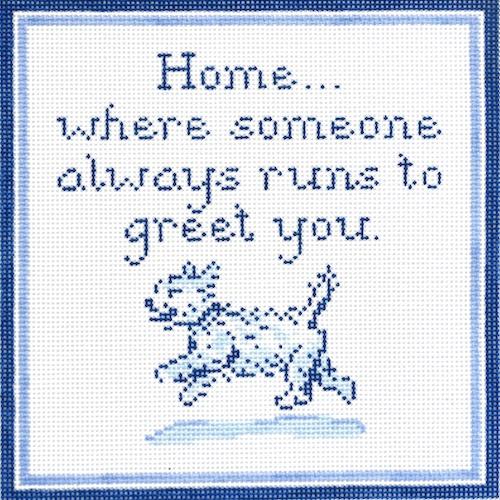 Home...Westie Painted Canvas The Plum Stitchery - 1