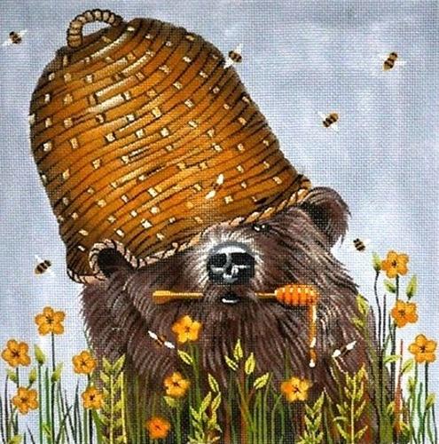 Honey Bear Painted Canvas Mary Lake Thompson - 1