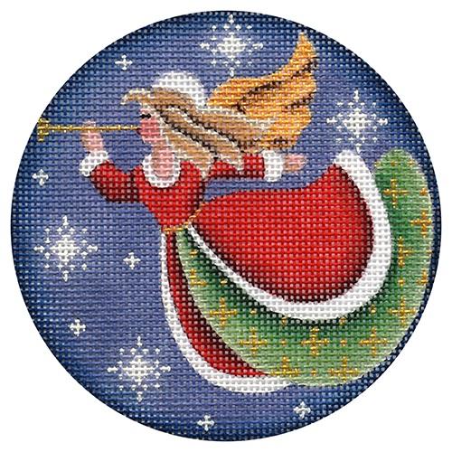 Horn Angel Painted Canvas Rebecca Wood Designs - 1