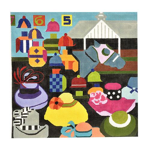 Horse Race Day Painted Canvas Melissa Prince Designs - 1
