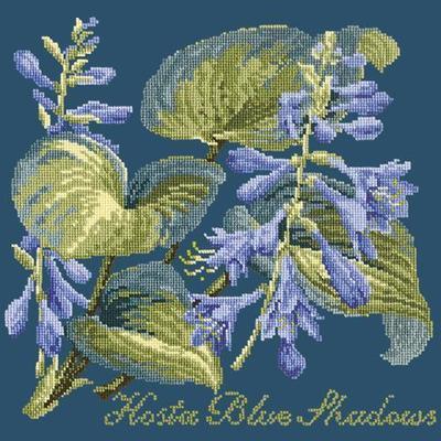 Hosta Blue Shadows Needlepoint Kit Kits Elizabeth Bradley Design Dark Blue 