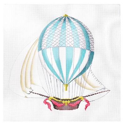 Hot Air Balloons Large Blue Painted Canvas Kirk & Bradley - 1