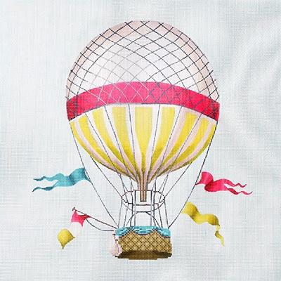 Hot Air Balloons Large Pink Painted Canvas Kirk & Bradley - 1