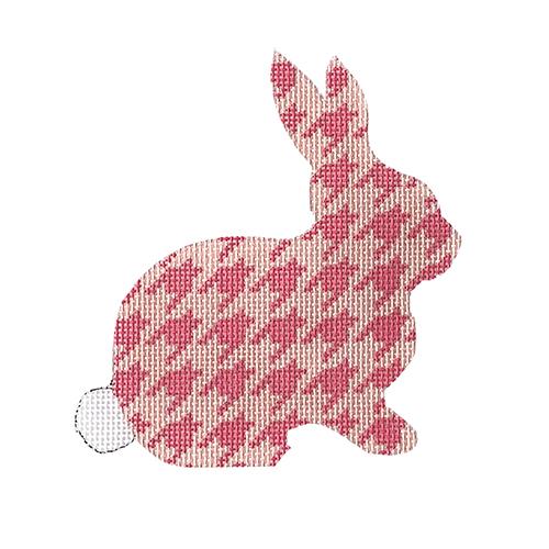 Houndstooth Bunny - Fuchsia Painted Canvas The Colonial Needle Company