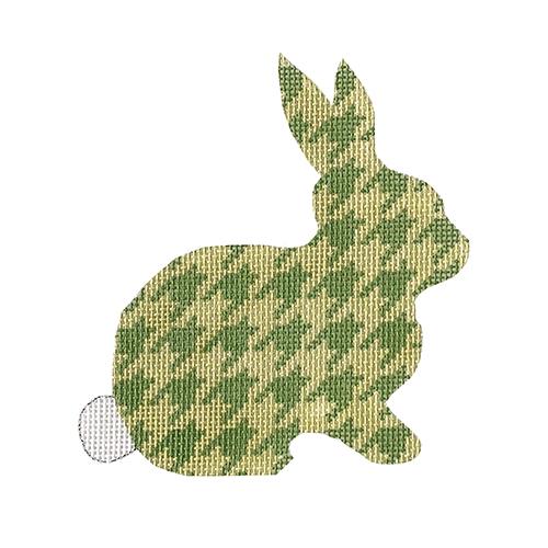 Houndstooth Bunny - Lime Painted Canvas The Colonial Needle Company