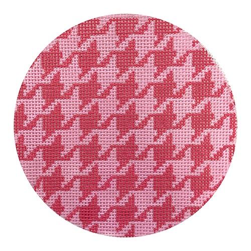 Houndstooth Hot Pink & Light Pink Painted Canvas Kate Dickerson Needlepoint Collections - 1