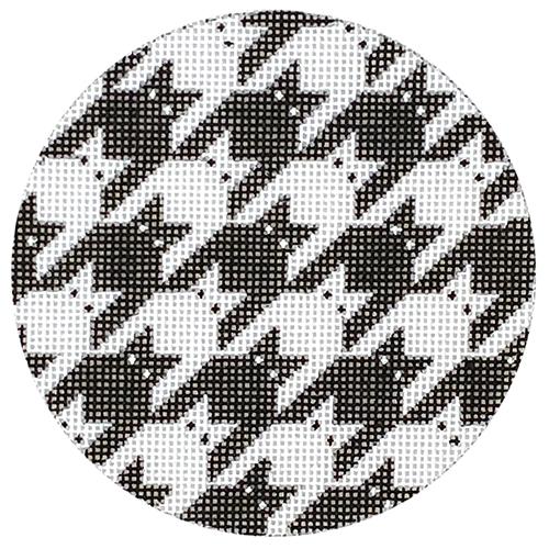 Houndstooth Kitty Black & White Painted Canvas Eye Candy Needleart - 1