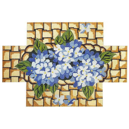 Hydrangea in Basket Brick Cover Painted Canvas The Colonial Needle Company