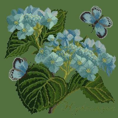 Hydrangea Needlepoint Kit Kits Elizabeth Bradley Design Dark Green 