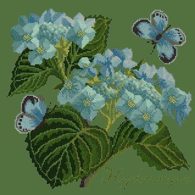Hydrangea Needlepoint Kit Kits Elizabeth Bradley Design Dark Green