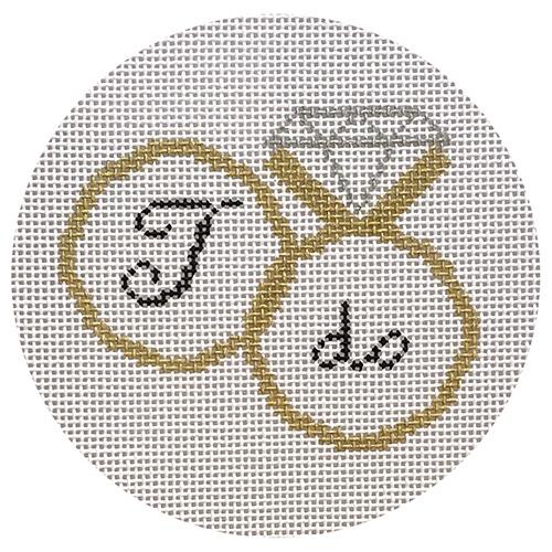 I Do Ring Ornament Painted Canvas Danji Designs - 1