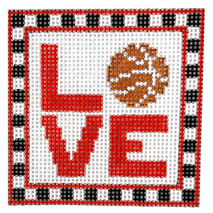 I Heart Basketball Square with Stitch Guide Painted Canvas The Princess & Me
