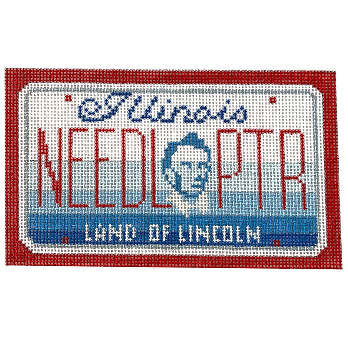 Illinois Mini Plate Painted Canvas CBK Needlepoint Collections