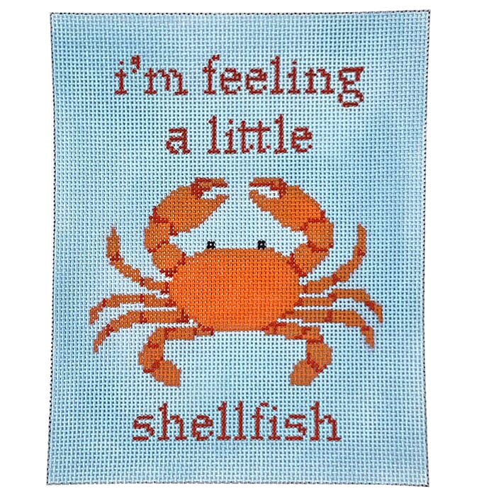 I'm feeling a little shellfish - crab Painted Canvas CBK Needlepoint Collections