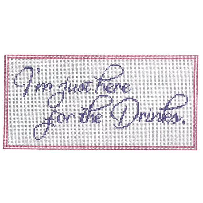 I'm Just Here for the Drinks Painted Canvas A Poore Girl Paints - 1
