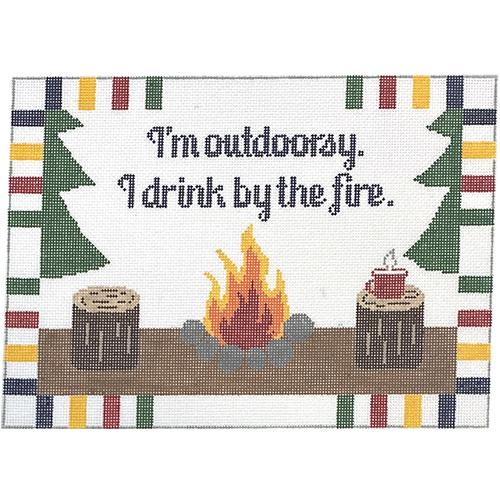 I'm Outdoorsy by the Fire Painted Canvas Rachel Donley - 1