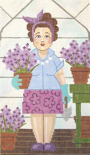 In the Garden "Hyacinth" Painted Canvas Labors of Love Needlepoint - 1