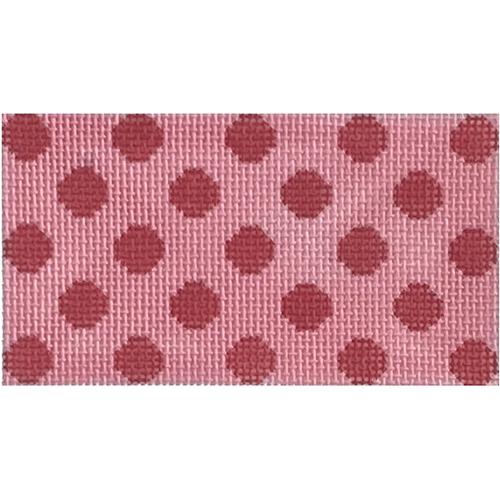 Inserts Polka Dots Red on Pink Painted Canvas Kate Dickerson Needlepoint Collections - 1
