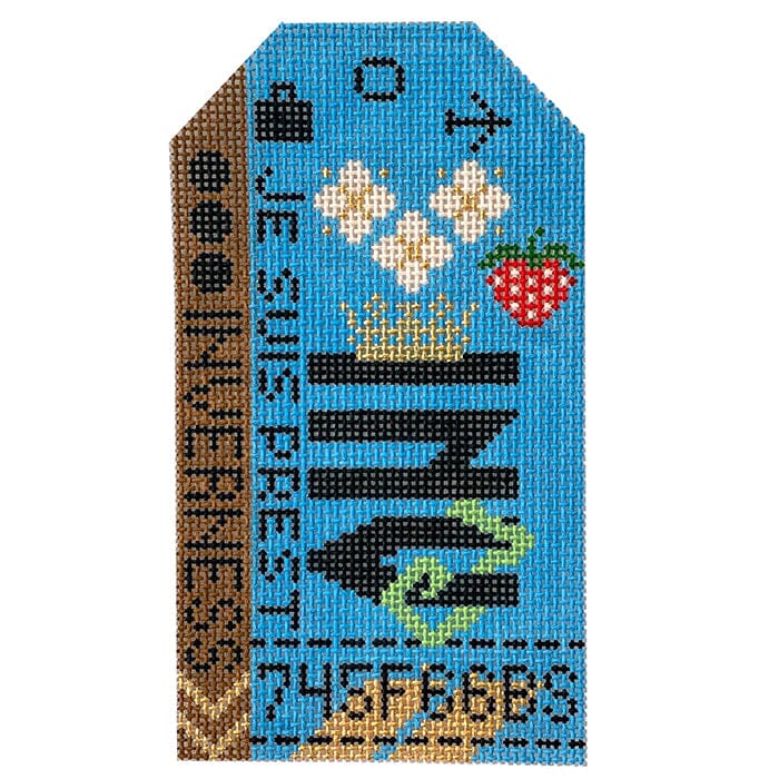 Inverness INV Travel Tag Painted Canvas Hedgehog Needlepoint - 1