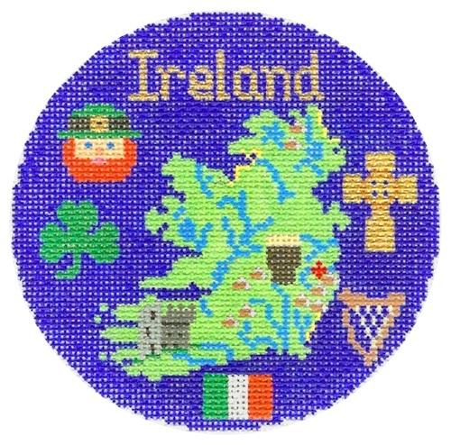 Ireland Ornament Painted Canvas Silver Needle - 1