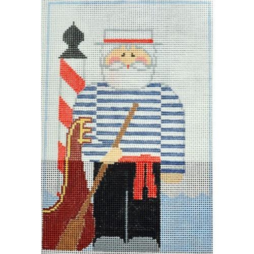 Italian Gondolier Santa Painted Canvas Kathy Schenkel Designs - 1