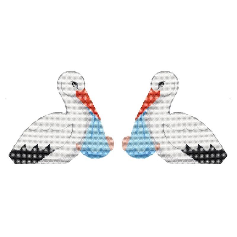 It's a Boy Stork Painted Canvas Labors of Love Needlepoint - 1