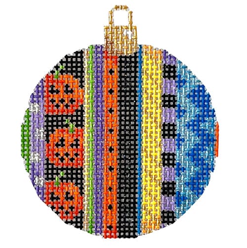 Jack O Lantern Stripe Mini Ball Painted Canvas Associated Talents - 1