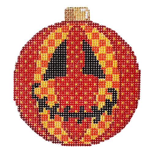 Jack O' Patches Ball Ornament Painted Canvas Associated Talents - 1