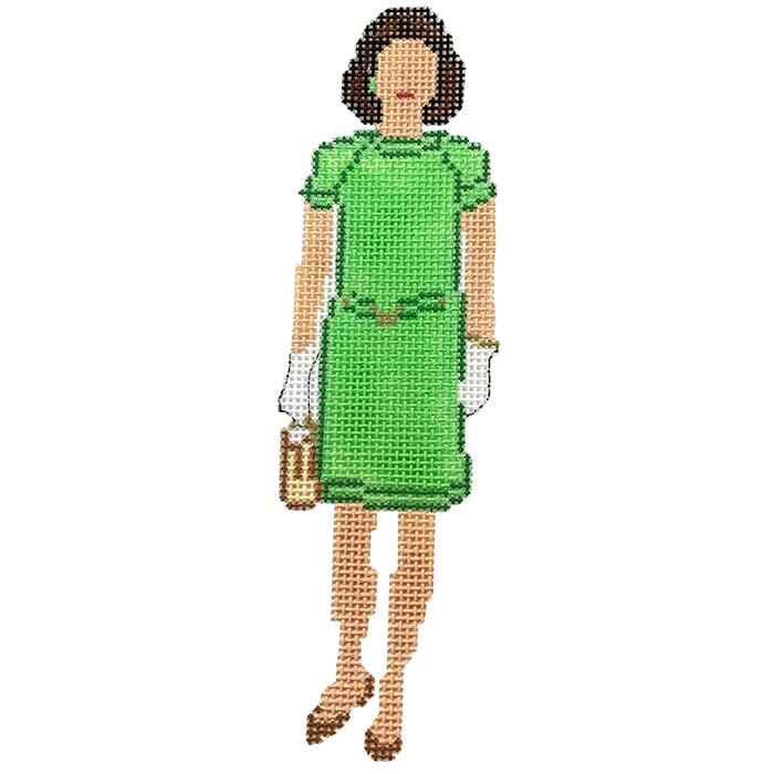 Jackie in Green Painted Canvas All About Stitching/The Collection Design - 1