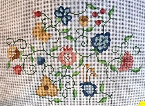 Jacobean Crewel Brick Cover Painted Canvas Susan Roberts Needlepoint Designs, Inc. - 1