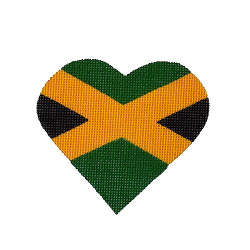 Jamaican Flag Heart Painted Canvas Pepperberry Designs