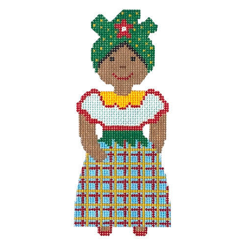 Jamaican Girl Painted Canvas A Stitch in Time - 1